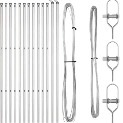 vidaXL ingegraven hekpalen 11 st zilver 200 cm Gepoedercoat staal