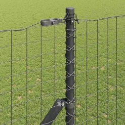 vidaXL ingegraven hekpalen 52 st Grijs Gepoedercoat staal