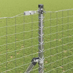 vidaXL ingegraven hekpalen 7 st Zilverkleurig Gepoedercoat staal