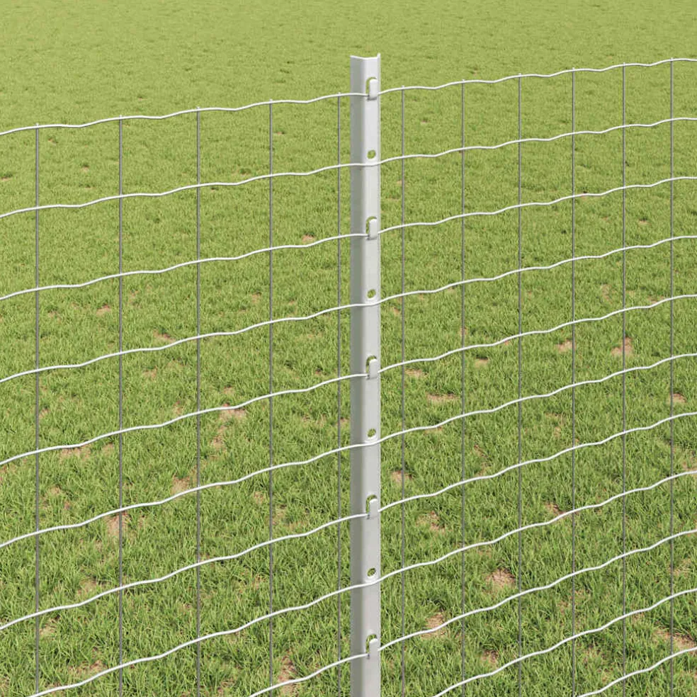 vidaXL ingegraven hekpalen 5 st zilver 180 cm Gepoedercoat staal