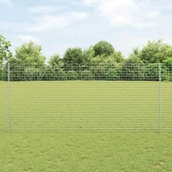 vidaXL ingegraven hekpalen 5 st zilver 180 cm Gepoedercoat staal