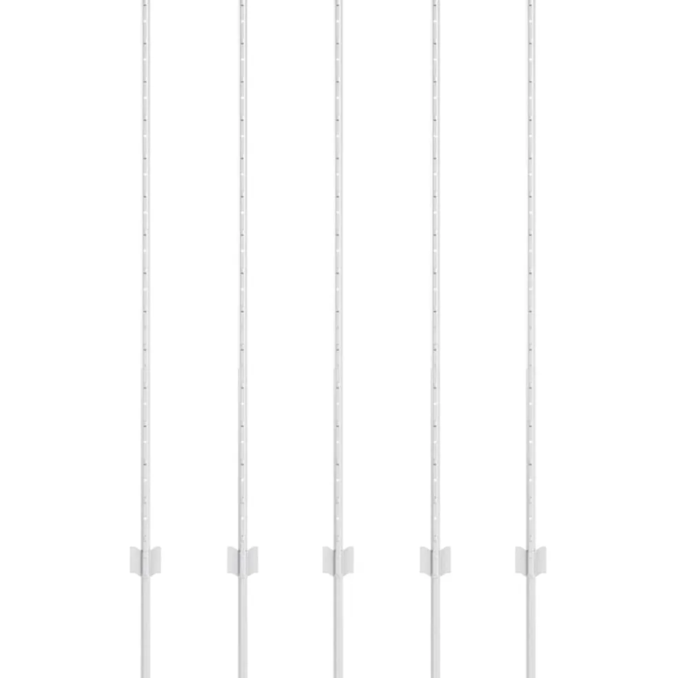 vidaXL ingegraven hekpalen 5 st zilver 180 cm Gepoedercoat staal