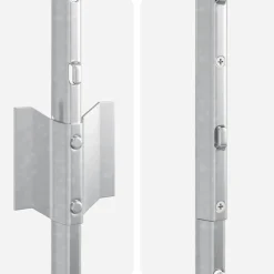 vidaXL ingegraven hekpalen 5 st zilver 180 cm Gepoedercoat staal