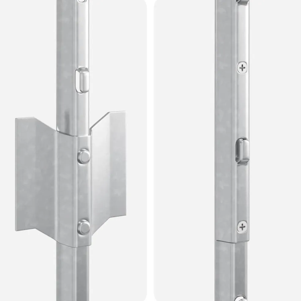 vidaXL ingegraven hekpalen 5 st zilver 180 cm Gepoedercoat staal