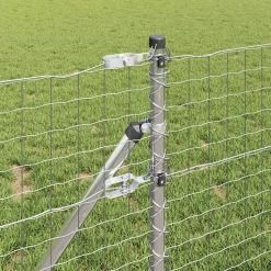 vidaXL ingegraven hekpalen 52 st Grijs Gepoedercoat staal