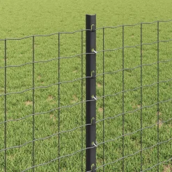 vidaXL ingegraven hekpalen 5 st Grijs 120 cm Gepoedercoat staal