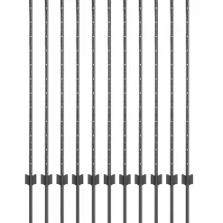 vidaXL ingegraven hekpalen 22 st Grijs 100 cm Gepoedercoat staal