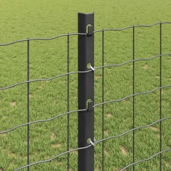 vidaXL ingegraven hekpalen 22 st Grijs 100 cm Gepoedercoat staal