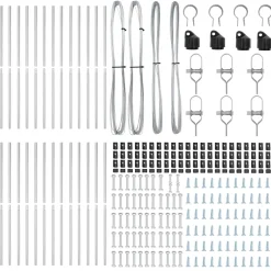 vidaXL ingegraven hekpalen 26 st Zilverkleurig Gepoedercoat staal