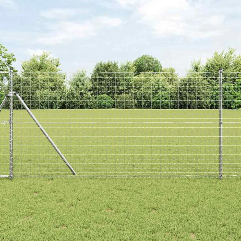 vidaXL ingegraven hekpalen 26 st Zilverkleurig Gepoedercoat staal