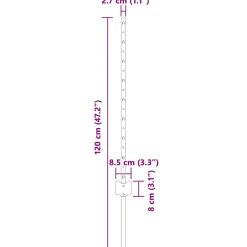 vidaXL ingegraven hekpalen 11 st zilver 120 cm Gepoedercoat staal