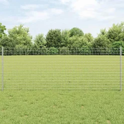 vidaXL ingegraven hekpalen 11 st zilver 120 cm Gepoedercoat staal