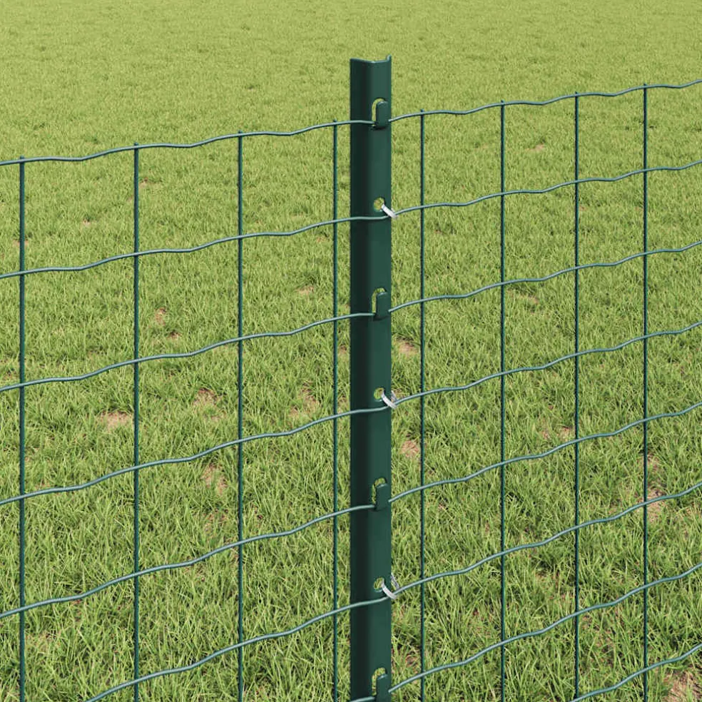 vidaXL ingegraven hekpalen 22 st Groen 100 cm Gepoedercoat staal