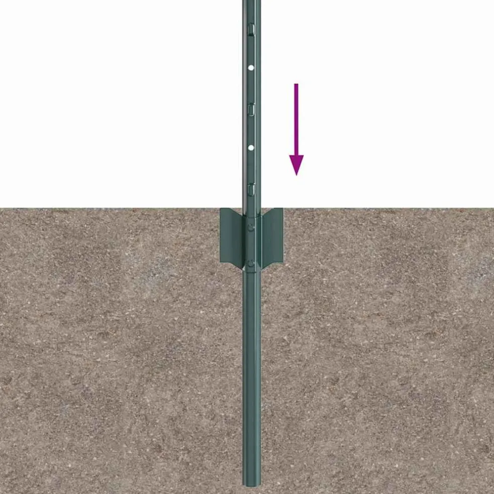 vidaXL ingegraven hekpalen 22 st Groen 100 cm Gepoedercoat staal