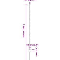 vidaXL ingegraven hekpalen 44 st zilver 140 cm Gepoedercoat staal