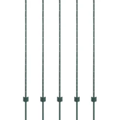vidaXL ingegraven hekpalen 44 st zilver 140 cm Gepoedercoat staal