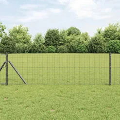 vidaXL ingegraven hekpalen 13 st Grijs Gepoedercoat staal