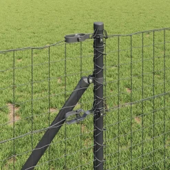 vidaXL ingegraven hekpalen 13 st Grijs Gepoedercoat staal