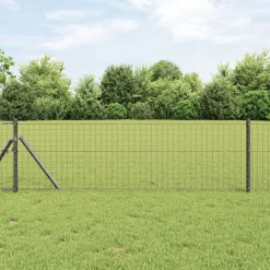 vidaXL ingegraven hekpalen 52 st Grijs Gepoedercoat staal