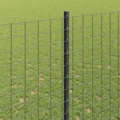 vidaXL ingegraven hekpalen 22 st Grijs 200 cm Gepoedercoat staal