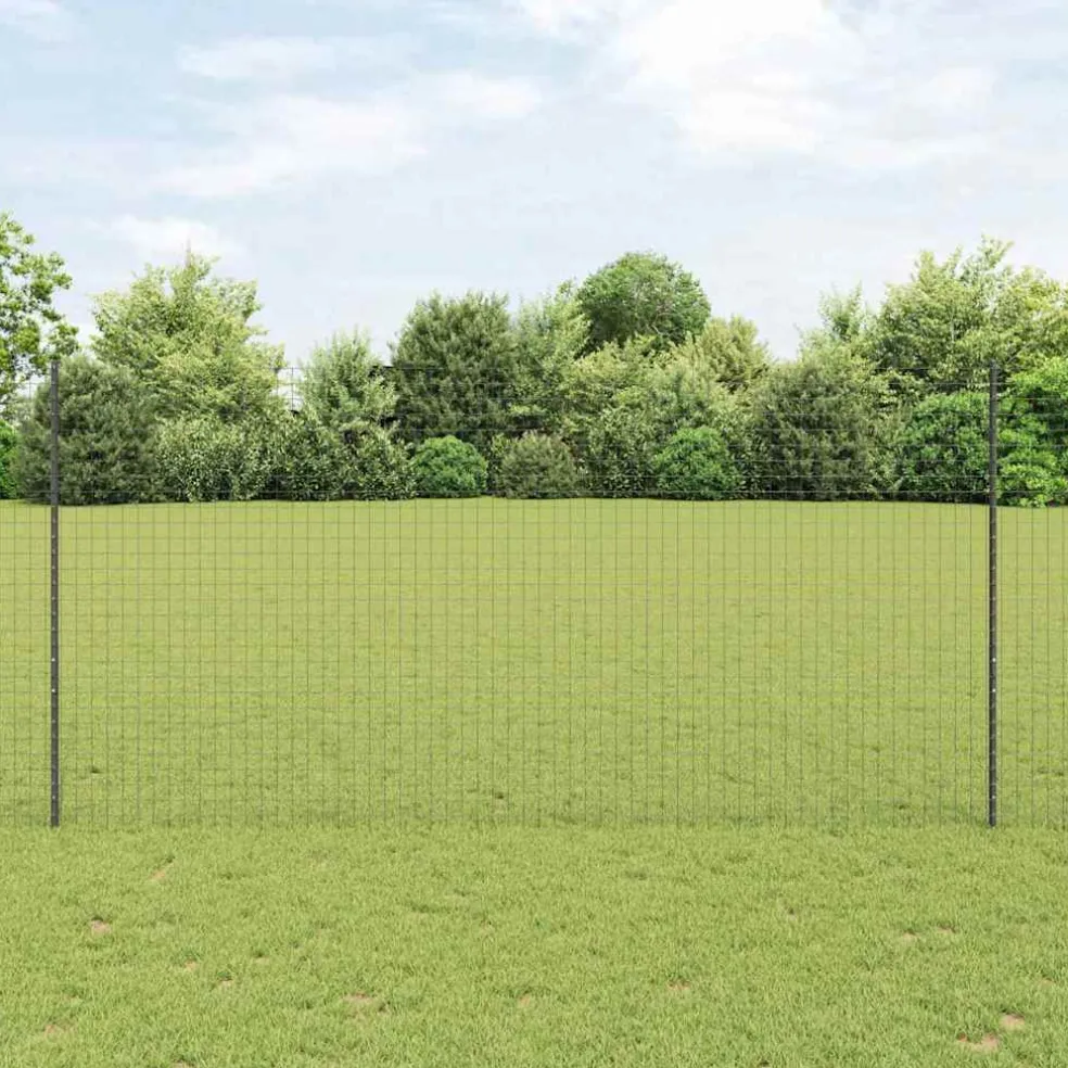vidaXL ingegraven hekpalen 22 st Grijs 200 cm Gepoedercoat staal