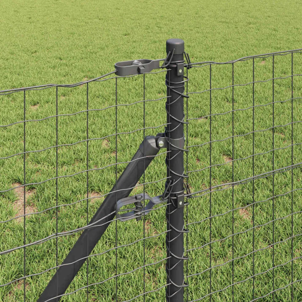 vidaXL ingegraven hekpalen 13 st Grijs Gepoedercoat staal
