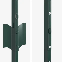 vidaXL ingegraven hekpalen 44 st Groen 140 cm Gepoedercoat staal