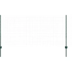 vidaXL ingegraven hekpalen 44 st Groen 140 cm Gepoedercoat staal