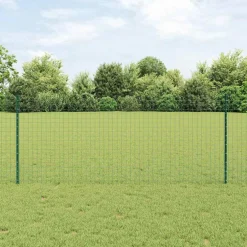 vidaXL ingegraven hekpalen 44 st Groen 140 cm Gepoedercoat staal