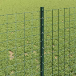 vidaXL ingegraven hekpalen 44 st Groen 140 cm Gepoedercoat staal