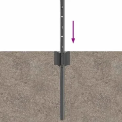 vidaXL ingegraven hekpalen 44 st Grijs 120 cm Gepoedercoat staal