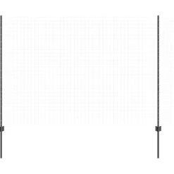 vidaXL ingegraven hekpalen 44 st Grijs 200 cm Gepoedercoat staal