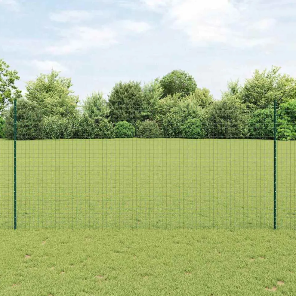 vidaXL ingegraven hekpalen 5 st Groen 200 cm Gepoedercoat staal