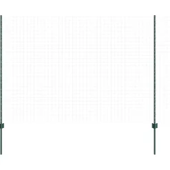 vidaXL ingegraven hekpalen 5 st Groen 200 cm Gepoedercoat staal