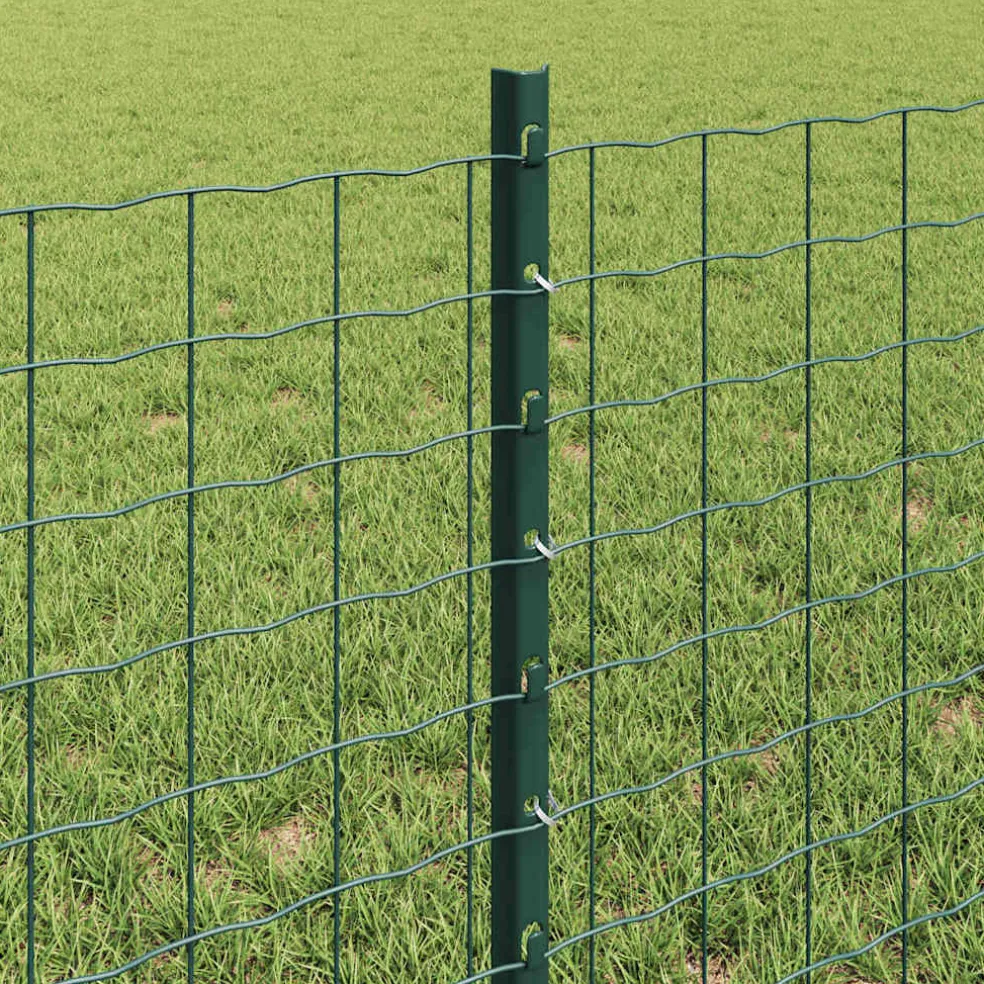 vidaXL ingegraven hekpalen 44 st Groen 100 cm Gepoedercoat staal