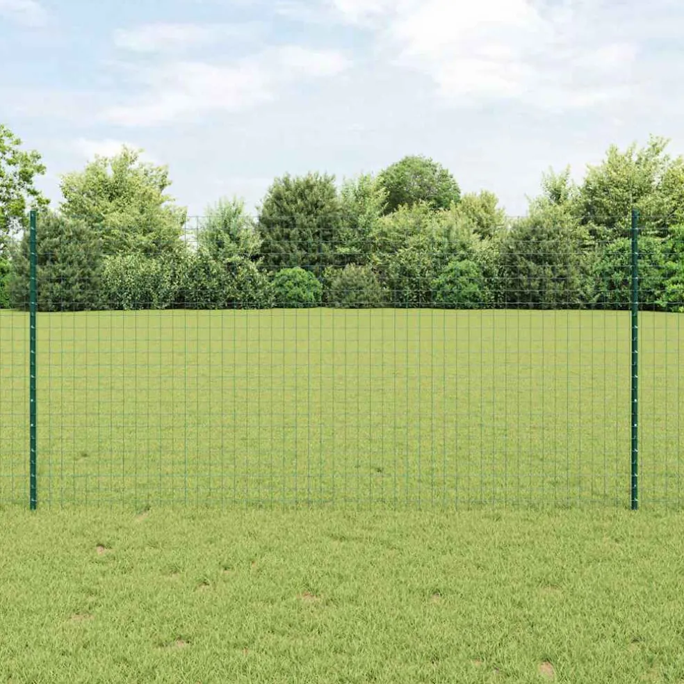 vidaXL ingegraven hekpalen 52 st Groen Gepoedercoat staal