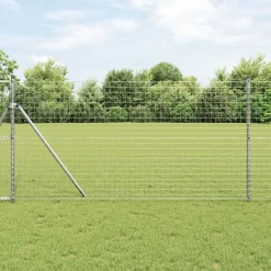 vidaXL ingegraven hekpalen 52 st Zilverkleurig Gepoedercoat staal