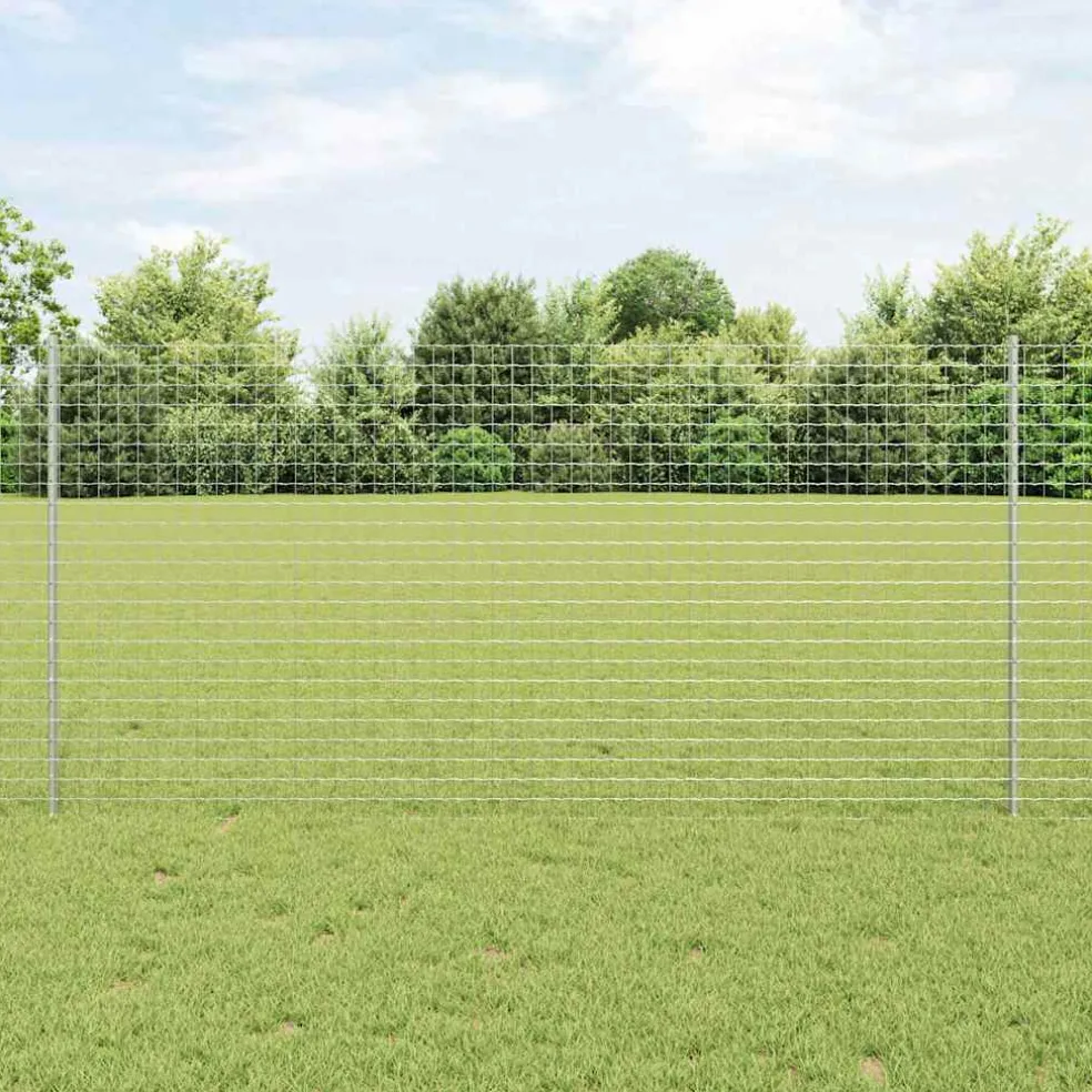 vidaXL ingegraven hekpalen 5 st zilver 160 cm Gepoedercoat staal