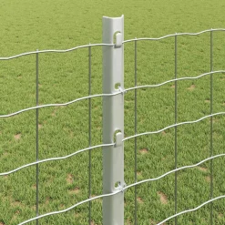 vidaXL ingegraven hekpalen 5 st zilver 160 cm Gepoedercoat staal