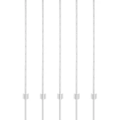 vidaXL ingegraven hekpalen 5 st zilver 160 cm Gepoedercoat staal