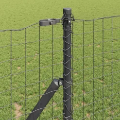 vidaXL ingegraven hekpalen 26 st Grijs Gepoedercoat staal