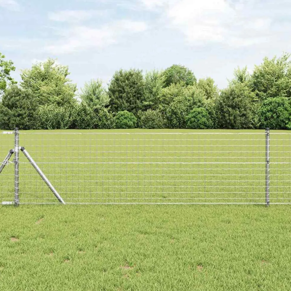 vidaXL ingegraven hekpalen 13 st Zilverkleurig Gepoedercoat staal