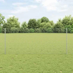 vidaXL ingegraven hekpalen 22 st zilver 140 cm Gepoedercoat staal
