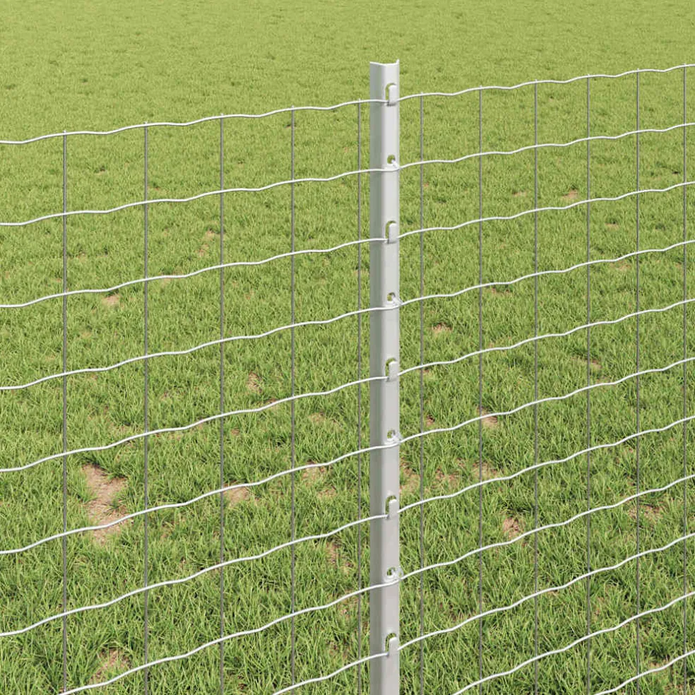 vidaXL ingegraven hekpalen 22 st zilver 140 cm Gepoedercoat staal