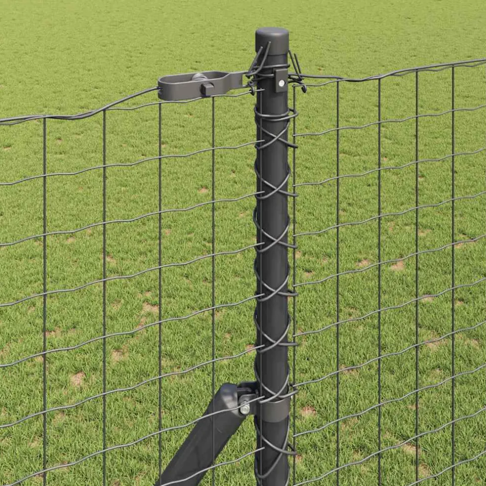vidaXL ingegraven hekpalen 13 st Grijs Gepoedercoat staal