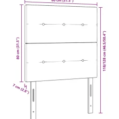 vidaXL in hoogte verstelbaar hoofdbord Lichtgrijs 80 cm Stof
