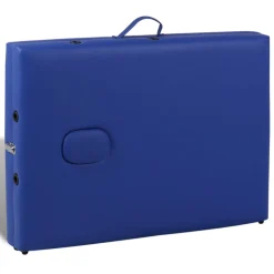 vidaXL Inklapbare massagetafel 2 zones met houten frame (blauw)
