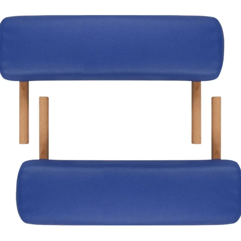 vidaXL Inklapbare massagetafel 2 zones met houten frame (blauw)