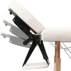 vidaXL Inklapbare massagetafel 3 zones met houten frame (creme)