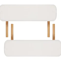 vidaXL Inklapbare massagetafel 3 zones met houten frame (creme)